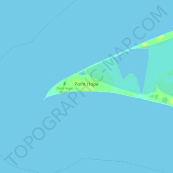 Topografische kaart Point Hope, hoogte, reliëf