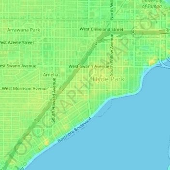 Topografische kaart Anderson Park, hoogte, reliëf