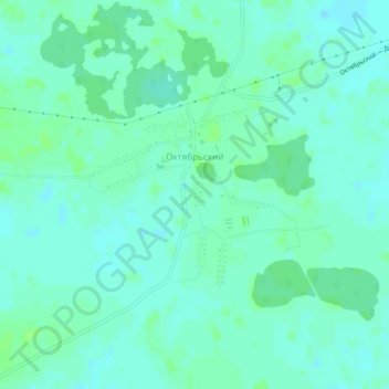 Topografische kaart Октябрьский, hoogte, reliëf