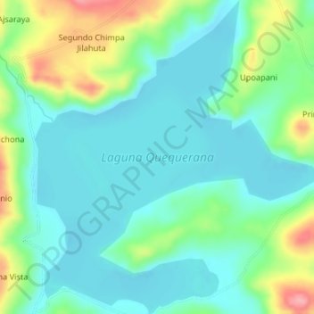 Topografische kaart Laguna Quequerana, hoogte, reliëf