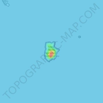 Topografische kaart Isla Grosa, hoogte, reliëf