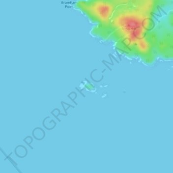 Topografische kaart Mayor Island, hoogte, reliëf