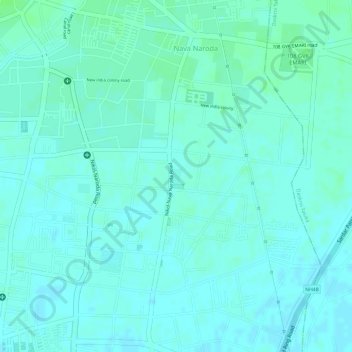 Topografische kaart Madhuvan Green Party Plot ,Nikol, hoogte, reliëf