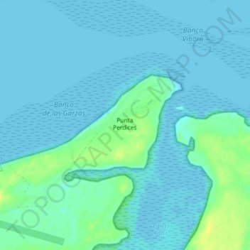Topografische kaart Punta Perdices, hoogte, reliëf