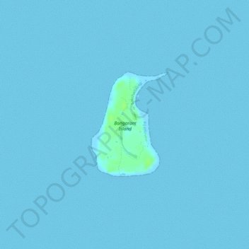 Topografische kaart Bangaram Island, hoogte, reliëf