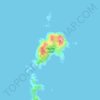 Topografische kaart Aiguilles Island, hoogte, reliëf