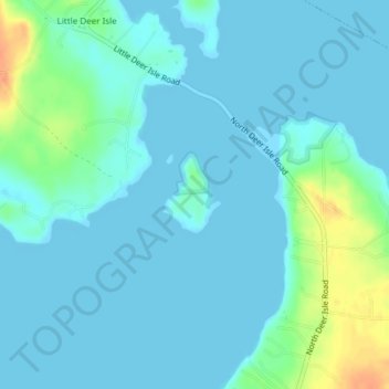 Topografische kaart Carney Island, hoogte, reliëf