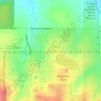 Topografische kaart Arapahoe County Fairgrounds and Regional Park, hoogte, reliëf