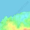 Topografische kaart Poulfoën, reliëfkaart, hoogtekaart