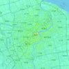 Topografische kaart Shanghai, reliëfkaart, hoogtekaart