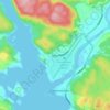 Topografische kaart Kjevik, reliëfkaart, hoogtekaart