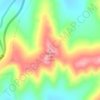 Topografische kaart Bayan-Har-Gebirge, reliëfkaart, hoogtekaart