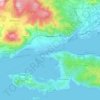 Topografische kaart Trogir, reliëfkaart, hoogtekaart