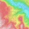 Topografische kaart Pokljuška soteska, hoogte, reliëf