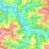 Topografische kaart Pola de Laviana, reliëfkaart, hoogtekaart