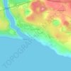 Topografische kaart Maslenica, reliëfkaart, hoogtekaart