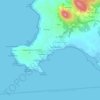 Topografische kaart Corrubedo, reliëfkaart, hoogtekaart