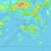 Topografische kaart Hongkong, reliëfkaart, hoogtekaart