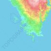 Topografische kaart Pula, hoogte, reliëf