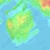 Topografische kaart Telemark, hoogte, reliëf