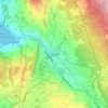 Topografische kaart Brandbu, reliëfkaart, hoogtekaart