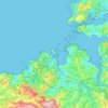 Topografische kaart A Coruña, reliëfkaart, hoogtekaart