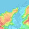 Topografische kaart San Esteban de Pravia, reliëfkaart, hoogtekaart
