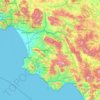 Topografische kaart Salerno, reliëfkaart, hoogtekaart