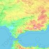 Topografische kaart Andalusië, hoogte, reliëf