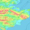 Topografische kaart Kent, hoogte, reliëf