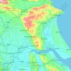 Topografische kaart East Riding of Yorkshire, hoogte, reliëf