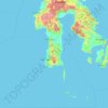Topografische kaart Zuid-Celebes, hoogte, reliëf