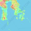 Topografische kaart Zuidoost-Celebes, hoogte, reliëf
