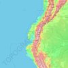 Topografische kaart Ecuador, reliëfkaart, hoogtekaart