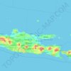 Topografische kaart Oost-Java, hoogte, reliëf