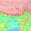 Topografische kaart Brahmaputra, hoogte, reliëf