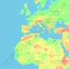 Topografische kaart Nederland, hoogte, reliëf