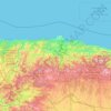Topografische kaart Asturias, reliëfkaart, hoogtekaart