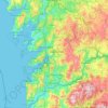 Topografische kaart Pontevedra, reliëfkaart, hoogtekaart