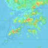 Topografische kaart 新界 New Territories, reliëfkaart, hoogtekaart