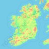 Topografische kaart Ireland, hoogte, reliëf