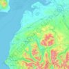Topografische kaart Allerdale, hoogte, reliëf