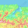 Topografische kaart Villaviciosa, reliëfkaart, hoogtekaart