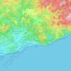 Topografische kaart Sitges, reliëfkaart, hoogtekaart