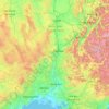 Topografische kaart Le Rhône, hoogte, reliëf