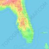 Topografische kaart Florida, hoogte, reliëf