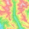 Topografische kaart Gressoney-Saint-Jean, reliëfkaart, hoogtekaart
