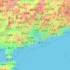 Topografische kaart Guangdong, reliëfkaart, hoogtekaart
