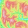 Topografische kaart Muker, hoogte, reliëf