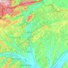 Topografische kaart Edelényi járás, hoogte, reliëf